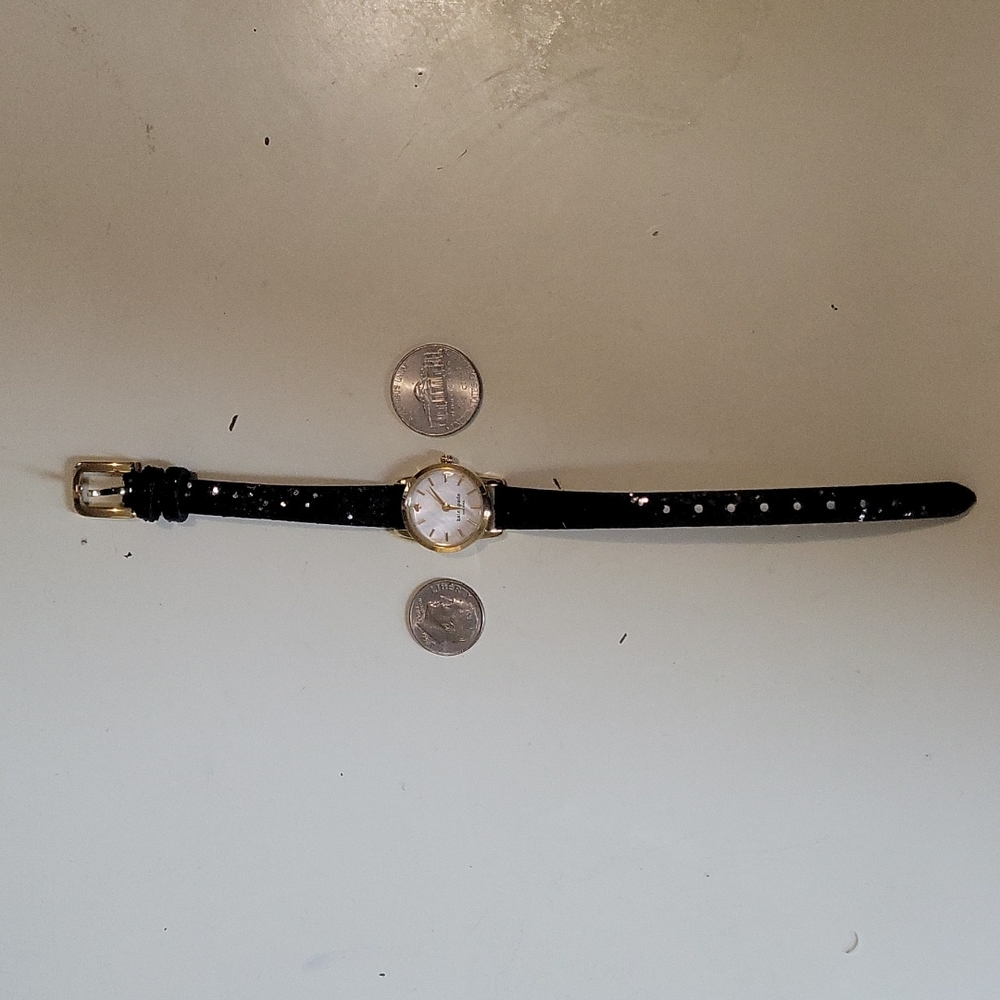 Kate Spade watch with black glitter strap